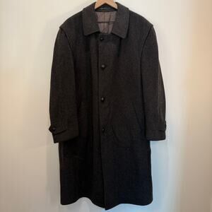 VTG Steinbock Original Coat Men's Loden Coat Wool Alpaca Grey Charcoal Vintage